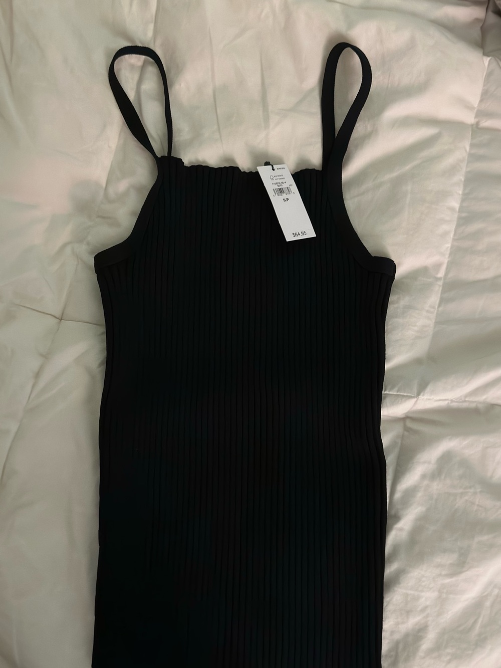Gap Black Ribbed Tank with Spaghetti Straps